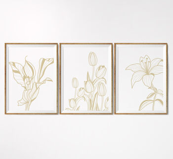 Set Of Three Contemporary Floral Art Prints, 5 of 8