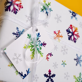 Luxury Snowflake Christmas Wrapping Paper Gift Tag Set, 8 of 8