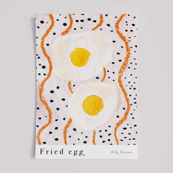 Fried Egg Art Print Brunch Kitchen Poster, 4 of 12