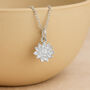 Personalised Sterling Silver November Chrysanthemum Birth Flower Necklace, thumbnail 1 of 8