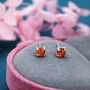 Sterling Silver Natural Red Carnelian Stud Earrings, thumbnail 1 of 11
