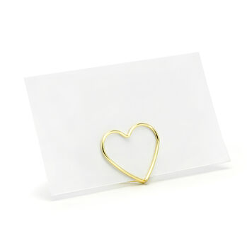 Gold Heart Place Card Holders, 5 of 6