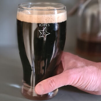 Personalised Engraved Pint Glass For 70th Birthday Gift, 4 of 8