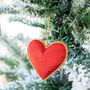 Red Love Heart Embroidered Decoration, thumbnail 3 of 4