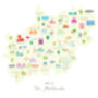 Map Of The Midlands Art Print, thumbnail 7 of 8