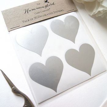 Silver Heart Decorative Stickers, 2 of 6