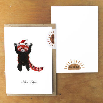 Christmas Standing Red Panda Greetings Card, 3 of 6