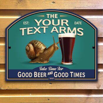 The Boozy Snail Personalised Bar Sign, 10 of 12