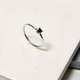 Black Diamond And 9ct White Gold Solitaire Ring, thumbnail 2 of 5