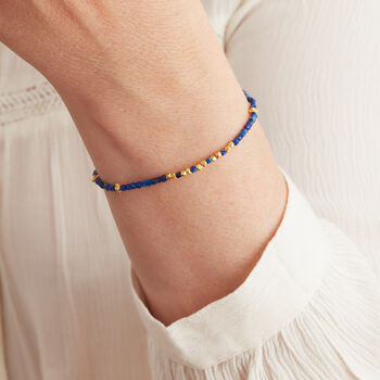 Blue Lapis Lazuli Beaded Bracelet, 2 of 11
