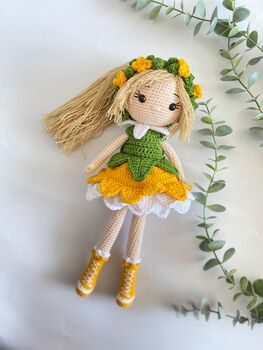 Handmade Crochet Fairy Doll, Tinker Bell, 6 of 12