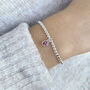 Sterling Silver June Birthstone Ball Slider Bracelet – Light Amethyst, thumbnail 2 of 5