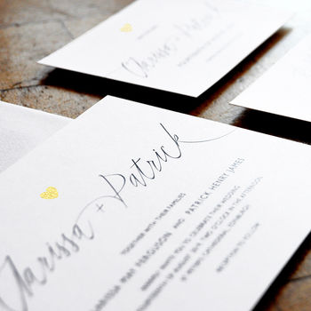 Swoon Gold Foiled Wedding Invitation, 6 of 10