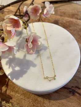 Dachshund Necklace In 925 Sterling Silver Or 18kt Gold Plated, 6 of 6