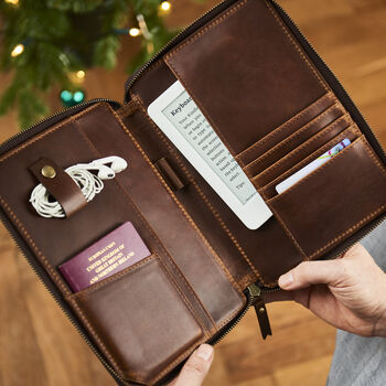 Personalised Leather Kindle Cover And Organiser, 3 of 3