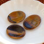 Tiger’s Eye Worry Stone Gift With Pouch And Card, thumbnail 3 of 5