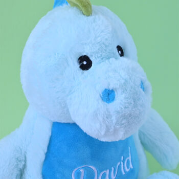 Personalised Blue Dinosaur Soft Toy, 4 of 4
