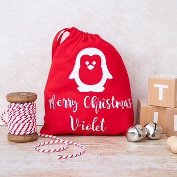 Personalised Christmas Penguin Bag, 2 of 3