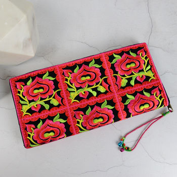 Embroidered Floral Clutch, 4 of 12