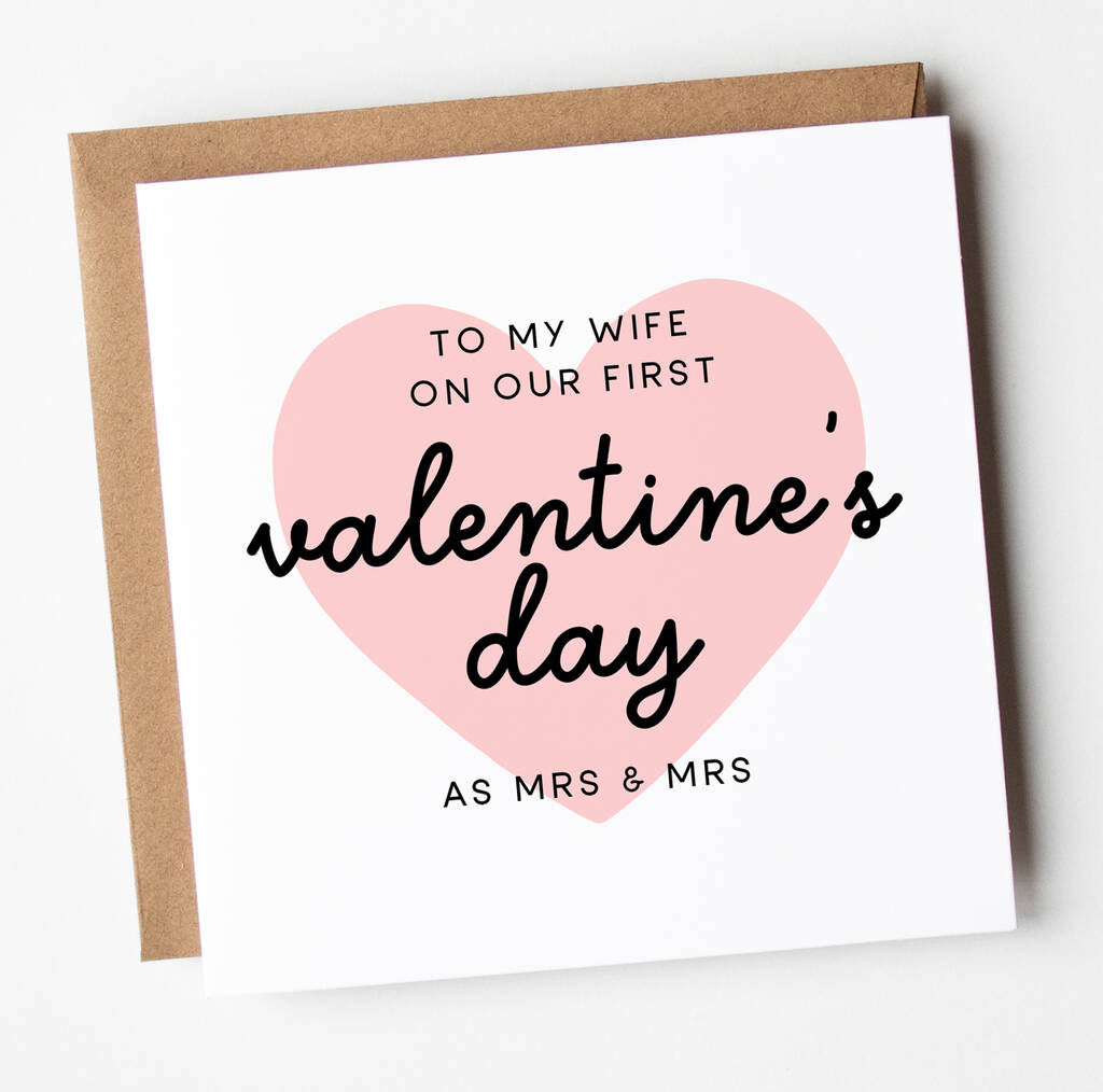 Valentine Card Mrs And Mrs 'First As My Wife' By Arrow Gift Co