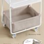 Three Tier Rolling Storage Trolley Fabric Basket, thumbnail 4 of 7