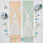Green Easter Rabbit Linen Tea Towel, thumbnail 2 of 4