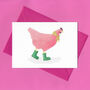 Bubblegum Chicken Illustrated Blank Greeting Card, thumbnail 4 of 11