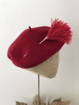 Red Beret With Optional Veil And Accessories, 6 of 10