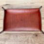 Personalised Rectangle Spanish Brown Leather Desk Tray, thumbnail 2 of 12