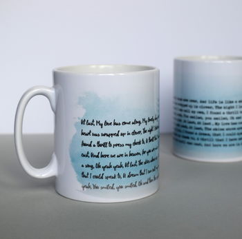 Your Quotation Or Song Watercolour Wash Mug, 10 of 12