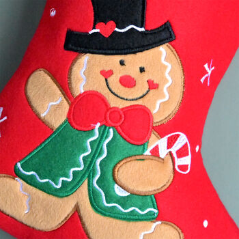 Personalised Christmas Gingerbread Man Stocking, 2 of 4