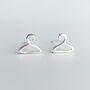 Sterling Silver Tiny Clothes Hanger Stud Earrings, thumbnail 1 of 4