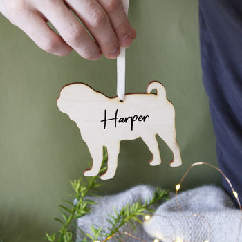 Dog Personalised Wooden Christmas Hanging Decoration, 9 of 12