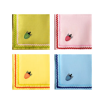 Love Bug Embroidered Napkins | Set Of Four, 6 of 6