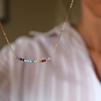 Real Gemstone Rainbow Necklace, 9 of 10