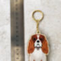 King Charles Spaniel Wooden Keyring With Optional Christmas Card, thumbnail 6 of 7