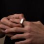 Personalised Irregular Silver Unisex Signet Ring, thumbnail 4 of 11