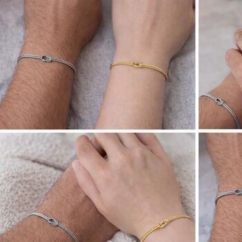 Love Knot Bracelet Set, Couples Valentine's Jewellery, 7 of 12