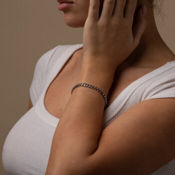 Womens Silver 5mm Cuban Bracelet, 4 of 9