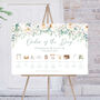 Wedding Order Of The Day Pastel Green And White Florals, thumbnail 1 of 10