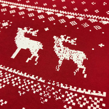 Mens Festive Christmas Reindeer Glow In The Dark Tshirt, 8 of 11