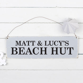Personalised Beach Hut Wooden Sign, 2 of 3