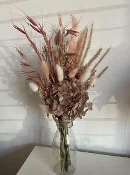 Blush Hydrangea Dried Flower Posy With Jar, 9 of 10