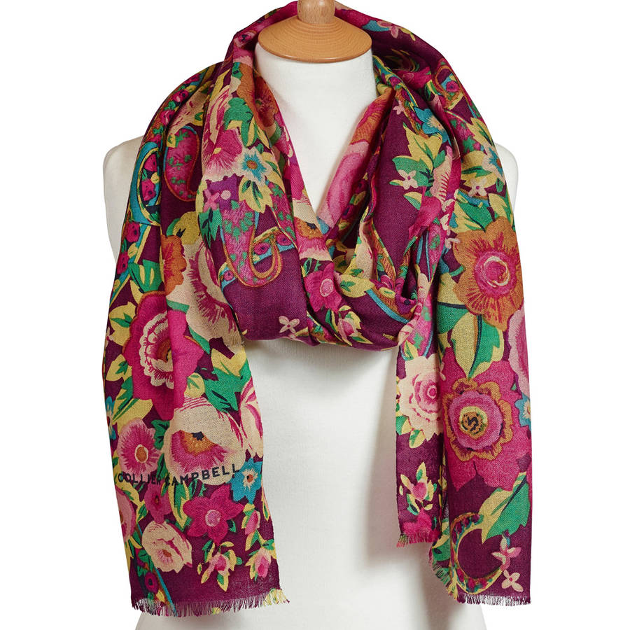 Pushkin Rose Wool Scarf By Collier Campbell | notonthehighstreet.com