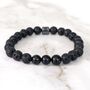 Men's Black Tourmaline And Lava Bead October Birthstone Bracelet, thumbnail 3 of 10