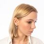 Full Pave Cross Sterling Silver Drop Hoop Earring, thumbnail 3 of 10