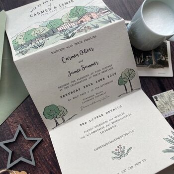 Venue Wedding Invitation Custom Illustration, 7 of 12
