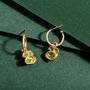 Emerald And Gold Vermeil Plated Hoop Earrings, thumbnail 3 of 5