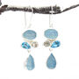 Aquamarine And Blue Topaz Gemstone Sterling Silver Earrings, thumbnail 1 of 5