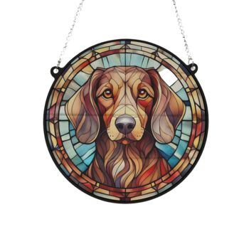 Dachshund Red Stained Glass Effect Suncatcher, 3 of 3